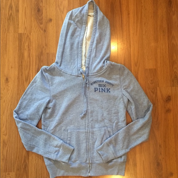 PINK Victoria's Secret Tops - VICTORIAS SECRET PINK small blue full zip up